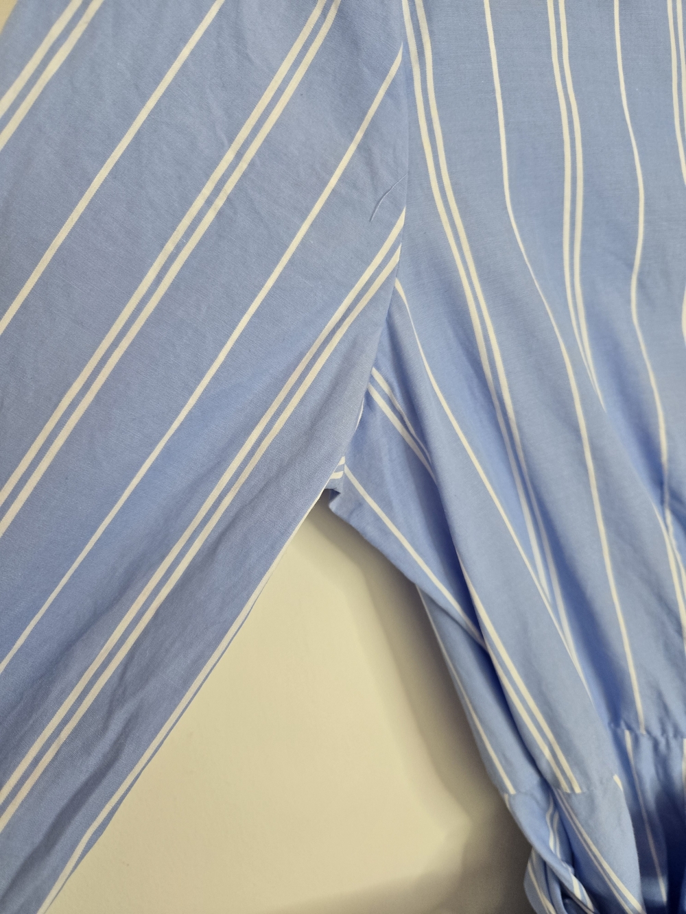 Jonathan Simkhai Blue and White Striped Tie-Waist Shirt Dress Asymeyrical M - Picture 5 of 8